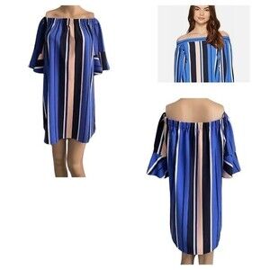 Romeo & Juliet Couture off shoulder blue and blush dress size medium NWOT